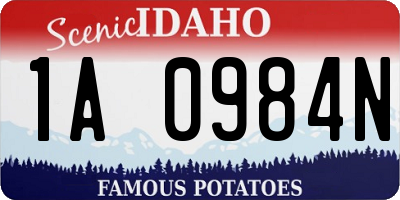 ID license plate 1A0984N