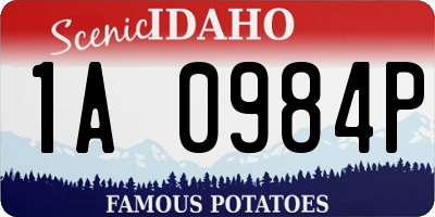 ID license plate 1A0984P
