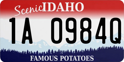 ID license plate 1A0984Q