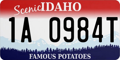 ID license plate 1A0984T
