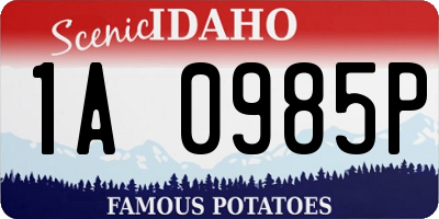 ID license plate 1A0985P