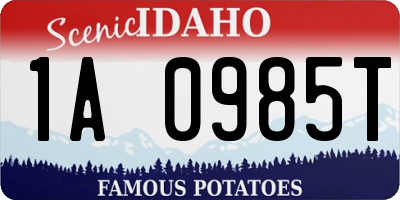 ID license plate 1A0985T