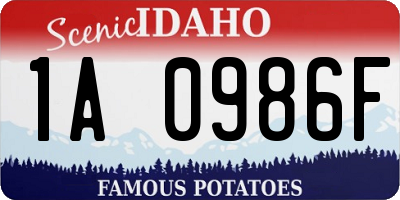 ID license plate 1A0986F