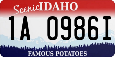 ID license plate 1A0986I