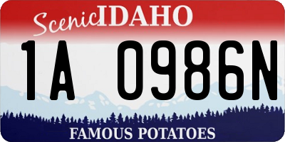 ID license plate 1A0986N