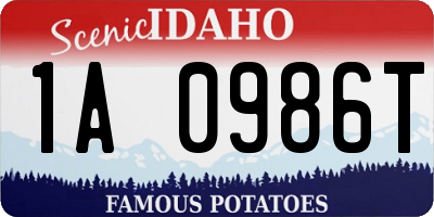 ID license plate 1A0986T