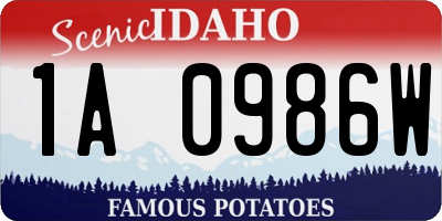 ID license plate 1A0986W