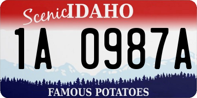ID license plate 1A0987A