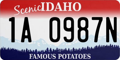 ID license plate 1A0987N