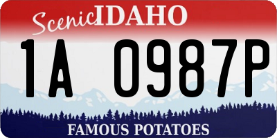 ID license plate 1A0987P