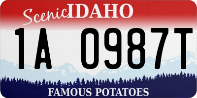 ID license plate 1A0987T