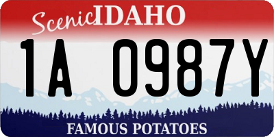 ID license plate 1A0987Y