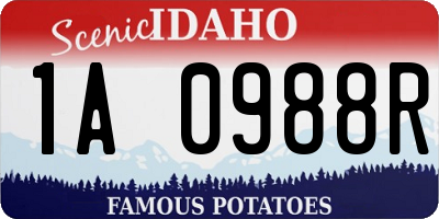 ID license plate 1A0988R