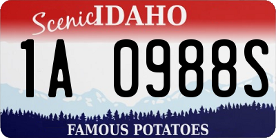 ID license plate 1A0988S
