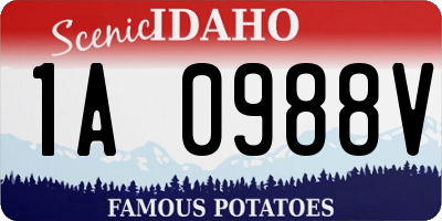 ID license plate 1A0988V