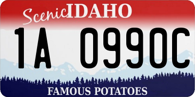 ID license plate 1A0990C