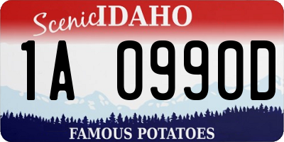 ID license plate 1A0990D