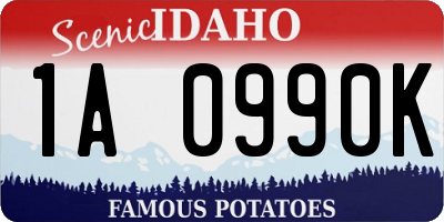 ID license plate 1A0990K