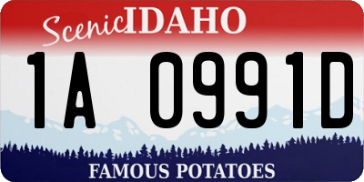 ID license plate 1A0991D