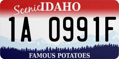 ID license plate 1A0991F