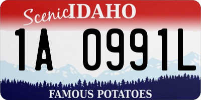 ID license plate 1A0991L