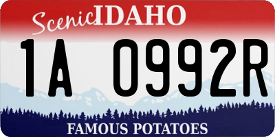 ID license plate 1A0992R