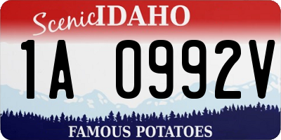 ID license plate 1A0992V