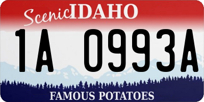 ID license plate 1A0993A