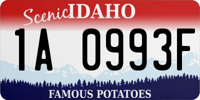 ID license plate 1A0993F