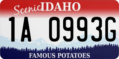 ID license plate 1A0993G