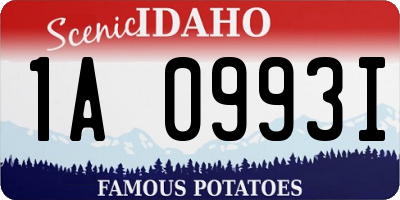 ID license plate 1A0993I