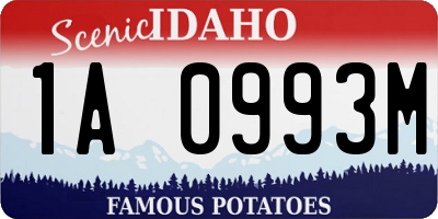 ID license plate 1A0993M