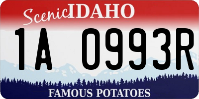 ID license plate 1A0993R