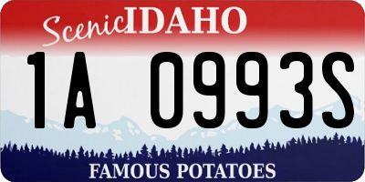 ID license plate 1A0993S