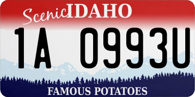 ID license plate 1A0993U
