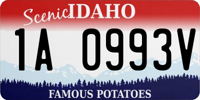 ID license plate 1A0993V