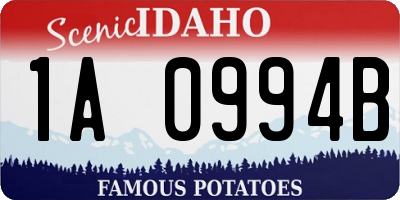 ID license plate 1A0994B