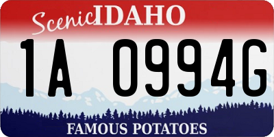 ID license plate 1A0994G