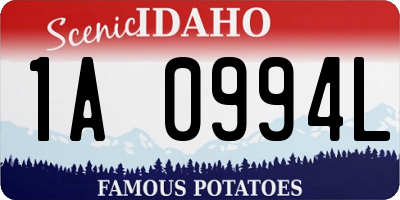 ID license plate 1A0994L