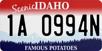 ID license plate 1A0994N