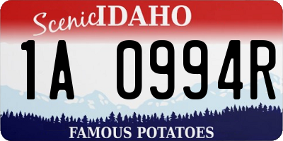ID license plate 1A0994R