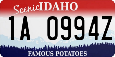 ID license plate 1A0994Z