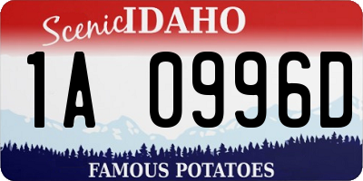 ID license plate 1A0996D