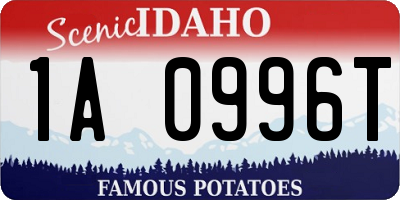 ID license plate 1A0996T