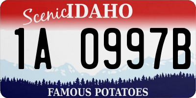 ID license plate 1A0997B