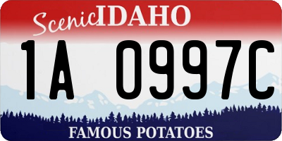 ID license plate 1A0997C