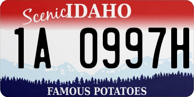 ID license plate 1A0997H