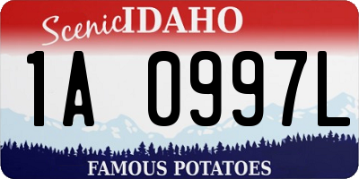 ID license plate 1A0997L