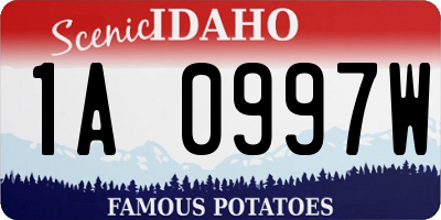 ID license plate 1A0997W