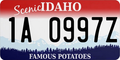 ID license plate 1A0997Z